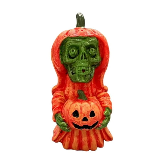 Halloween Decorations Indoor, Resin Pumpkin Skeleton Figurine for Office Shelf Home Table Decor, Halloween Decorations, Novelty Gifts