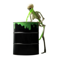 Halloween Decorations Indoor, Skeleton with Light Water Pump Bucket for Halloween Glow in The Dark Halloween Decor Home Room Mantel Table Decor
