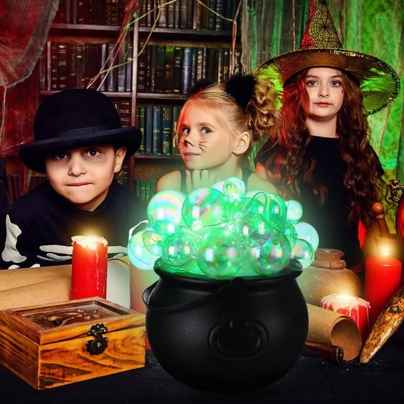 Halloween Decorations Indoor, Witches Cauldron, DIY Witch Bucket Set Party Tabletop Vintage Spooky Costume Props for Party Decor,Gren