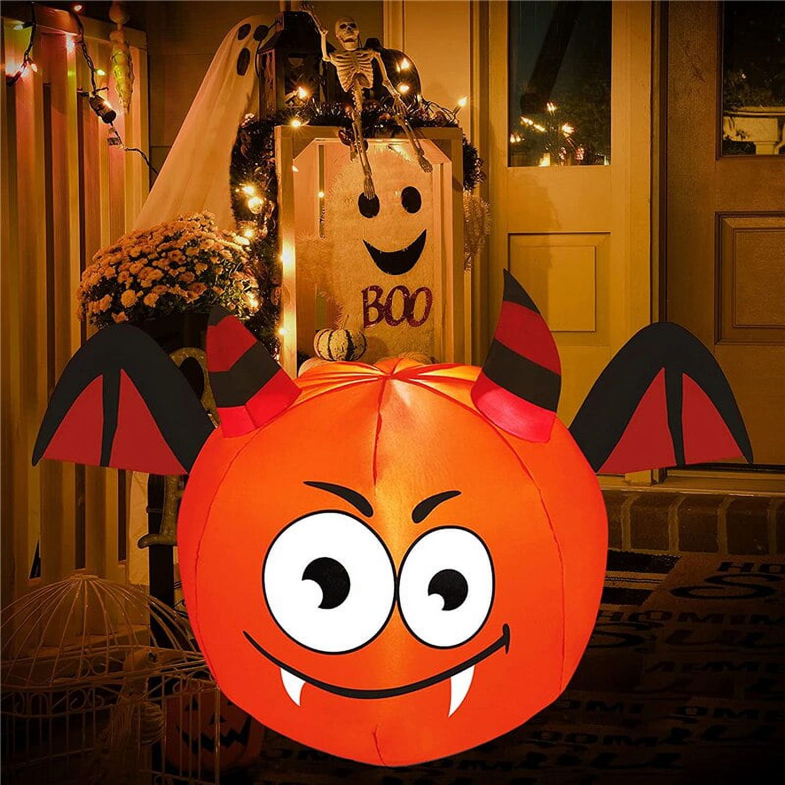 Halloween Decorations Inflatable Pumpkin Bat Ghost with LED Lights Blow