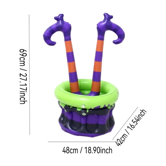 Halloween Decorations, Inflatable Witch Leg Cauldron Ice Bucket, Halloween Witch Decor, Halloween Home Decor for Backyard Party, Bar Counter, Holiday Banquet Layout