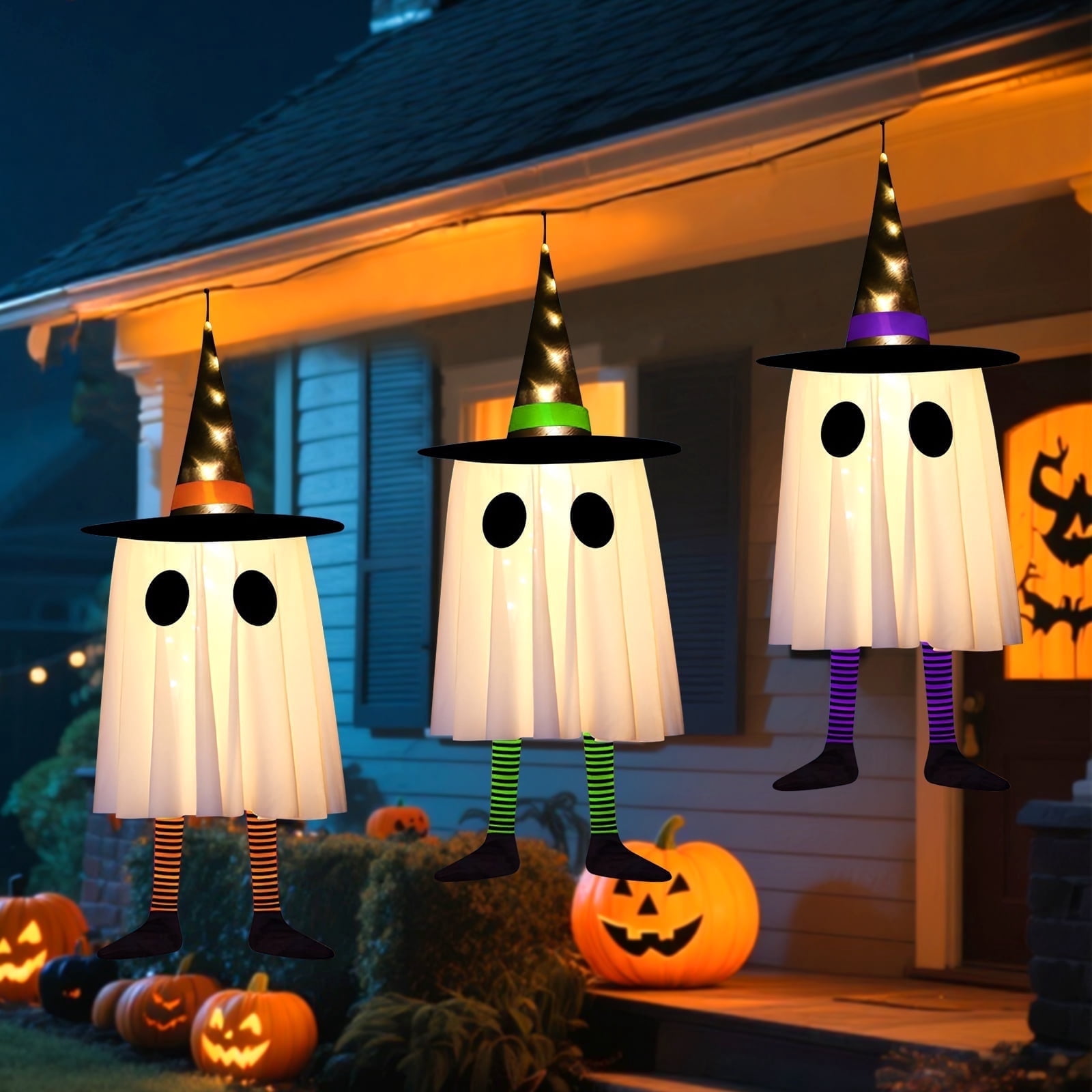 Pack De 24 Decoraciones De Murciélago Para Halloween Con Luces LED, Adhesivas Y Reutilizables