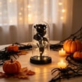 thumbnail image 1 of Halloween Decorations LED Light Up Black Rose Skull Skeleton Hand in Glass Dome Battery-Operated Tabletop Decor with Fairy Lights Spooky Gothic Party Decor Gifts For Mom Wife Her, 1 of 6