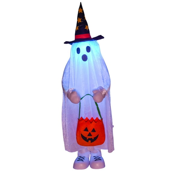Halloween Decorations - Lighted White Ghosts, Garage Door, and Indoor Décor for Kids & Trick or Treaters - Cute Standing Party Decorations