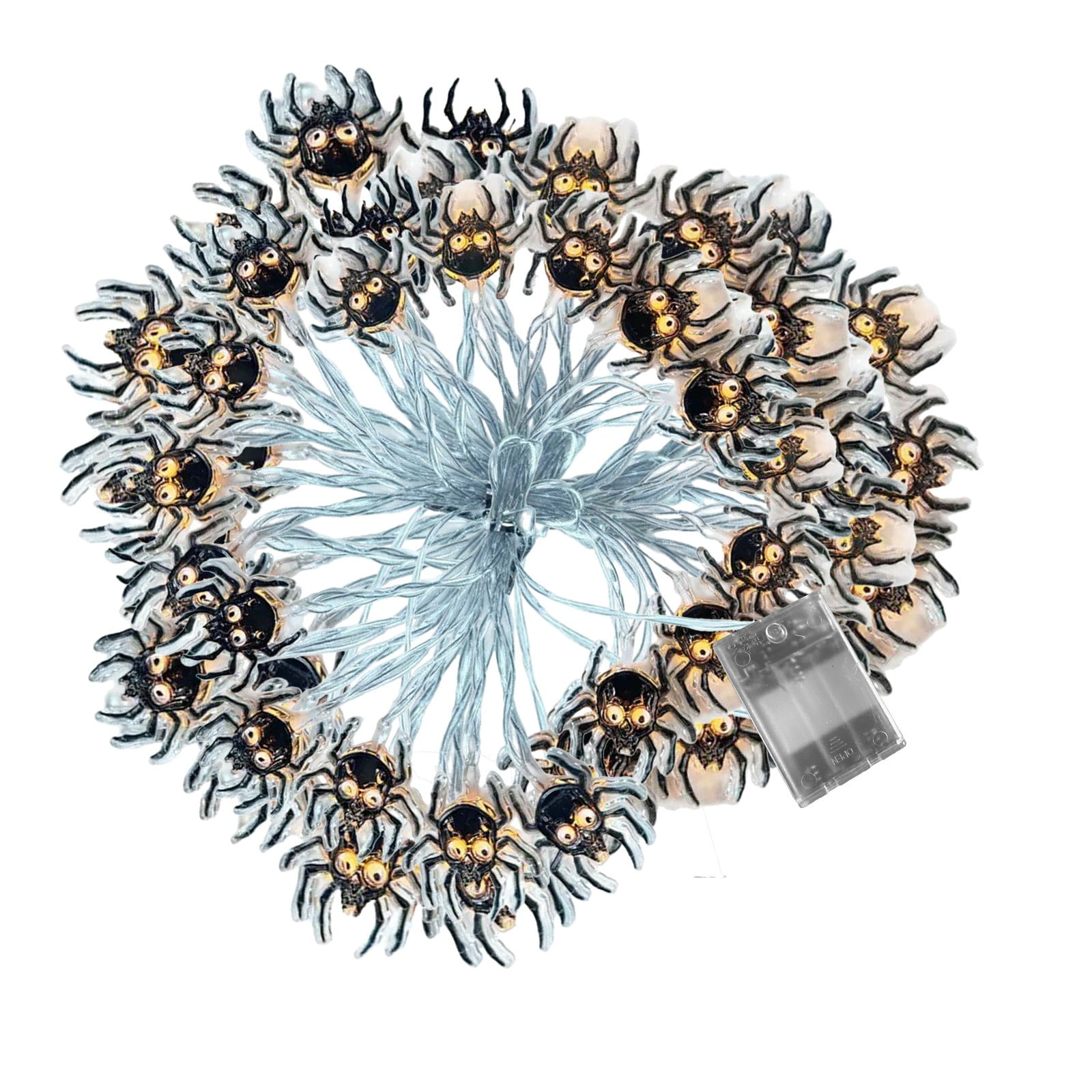 Halloween Decorations Lights 16.4FT 50LED Spider String Lights Battery ...