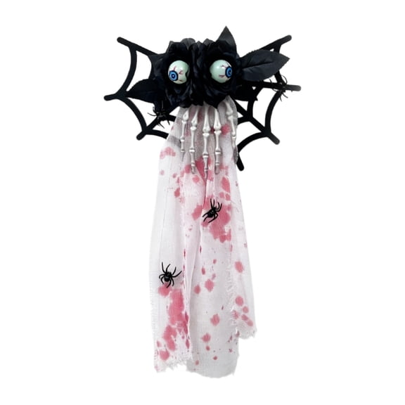 Halloween Decorations Luminous Eyeball Simulated Spider Web Bloody Gauze Hanging Ornament, Stretchy Tear-Resistant Spider Webs Gauze Decoration for Indoor Outdoor Halloween Party