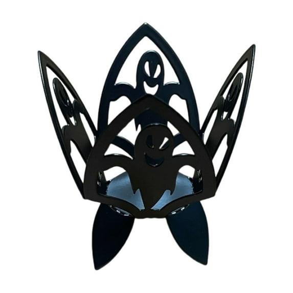 Halloween Decorations, Metal Black Tealight Candle Holders, Halloween Ghost Pumpkin Spider Bat Decor for Indoor Outdoor Party Mantel Table Centerpiece Decor