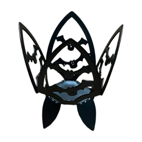 Halloween Decorations, Metal Black Tealight Candle Holders, Halloween Ghost Pumpkin Spider Bat Decor for Indoor Outdoor Party Mantel Table Centerpiece Decor