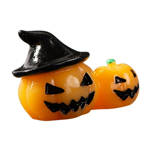 Halloween Decorations Outdoor 2024 NEW Mini Halloween Garden Figurines Cute Pumpkin Ghost Resin Miniature Model Witch Figurines Decorated Halloween Party DIY Decoration