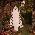 thumbnail image 1 of Halloween Decorations Outdoor - 4ft Hanging Swing Ghost Decor with a Maple Leaf Swing,String Light,Halloween Decor for Tree,Yard,Porch,Garden, 1 of 7