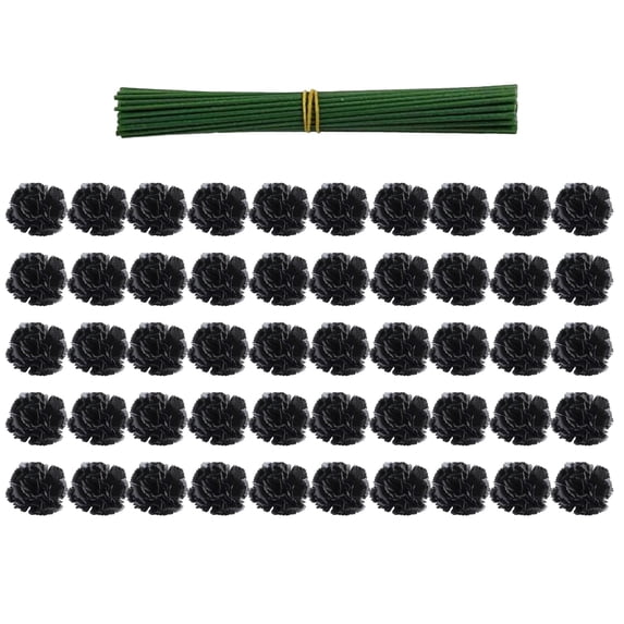Halloween Decorations Outdoor Black Marigold Flowers with Stems for Dia de Los Muertos Fall Decorations for Home DIY Floral Garland Halloween Party Decorations Faux Silk Flowers