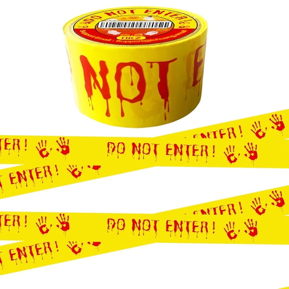 Halloween Decorations Outdoor Caution Tape - Do Not Enter Yellow Scary Caution Tape Roll with 2 in x 82 Feet for Indoor Barricades,Safety,Parties, Doors and Danger Areas (1, Do Not Enter)