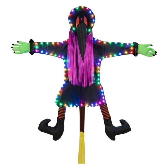 Halloween Decorations Outdoor Crashing Witch 44 Inch Flying Crashed Witches Hanging into Tree Halloween Decor for Yard Garden Porch Patio