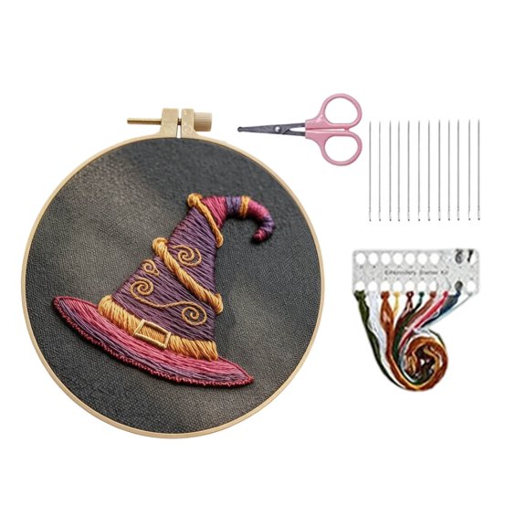 Halloween Decorations Outdoor,DIY Knitting Embroidery For Adults Printed Patterns Includes Needles Hand Craft Home Halloween Lovers