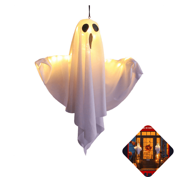 Halloween Decorations Outdoor Ghost Decor, Hanging Light Up Ghosts, Lighted Spooky Ghosts for Yard Patio Lawn Garden Party Tree Outside (1PC)
