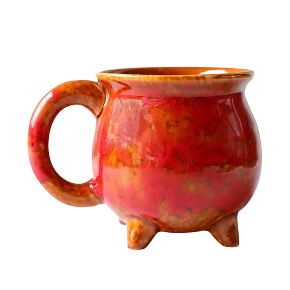 Halloween Decorations Outdoor Glass&Bottle Witch Cauldron Mug for Coffee Enthusiasts - Handmade Ceramic Spellbound Mug with Witch Cauldron Form and Glaze