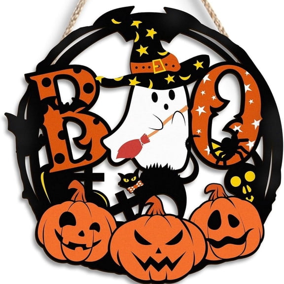 Halloween Decorations Outdoor Halloween Wooden Hanging Pumpkin Letter Ornament for Home Party Festival Decoration For Living Room Door with Seasonal Charm and Appeal