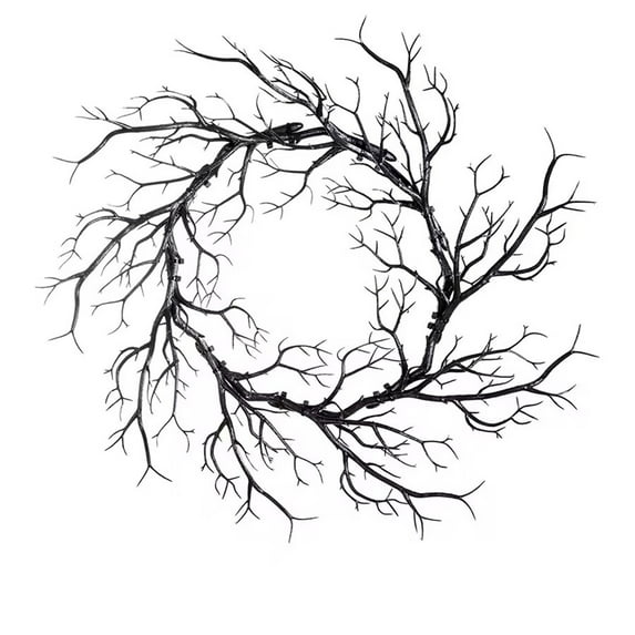 Halloween Decorations Outdoor, Hwkond Black Decoration Halloween Wreath, Artificial Halloween Front Door Wreath, Indoor Outdoor Home Party Wreath Up to 65% Off