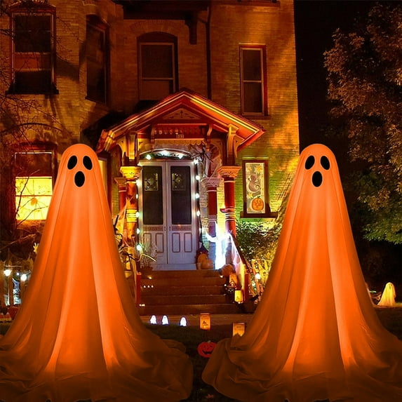 Halloween Decorations Outdoor Indoor, Light Up Ghost-Lighted Spooky Ghost Decor with LED Lights for Home Outside Porch Garden Yard Lawn Party Decorations