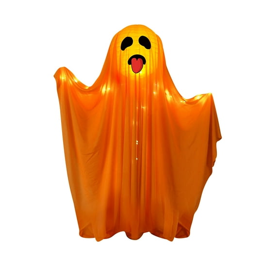 Halloween Decorations Outdoor Indoor Light Up Ghost-Lighted Spooky Ghost Decor with LED String Lights for Home Outside Porch Garden Yard Lawn Party Decorations (Orange Style)
