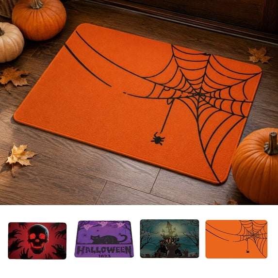 Halloween Decorations Outdoor Indoor, Tarmeek Halloween Diatomaceous Door Mat, Bathroom Mat, Festive Entryway Doormat, Non-Slip Absorbent Quick-Dry Floor Mat for Indoor Decor