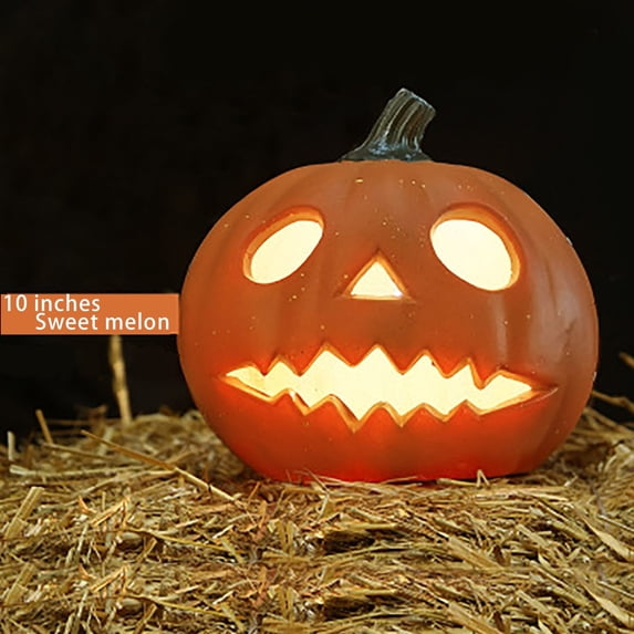 Halloween Decorations Outdoor LED Pumpkin Night Light 7.9 Inch, Spooky Horror Halloween Animatronics Prop, Fall Decor & Halloween Party Centerpiece for Patio Garden Porch Entryway Home Decor