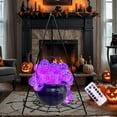 thumbnail image 1 of Halloween Decorations Outdoor, Large Witch Cauldron, Halloween Decor, with Large Tripod/Purple Lights/Cotton/30PCS Ball, Witch Cauldron Magic Candy Bucket Decoration, for Porch Outdoor Party, 1 of 7