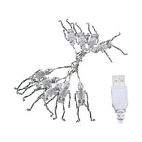 Halloween Decorations Outdoor Lights,10 LEDs Skeleton model Halloween Battery Operated String Lights ,Halloween Party Lights for Outside,House, Garden, Yard Decoration（USB Plug-in Model）