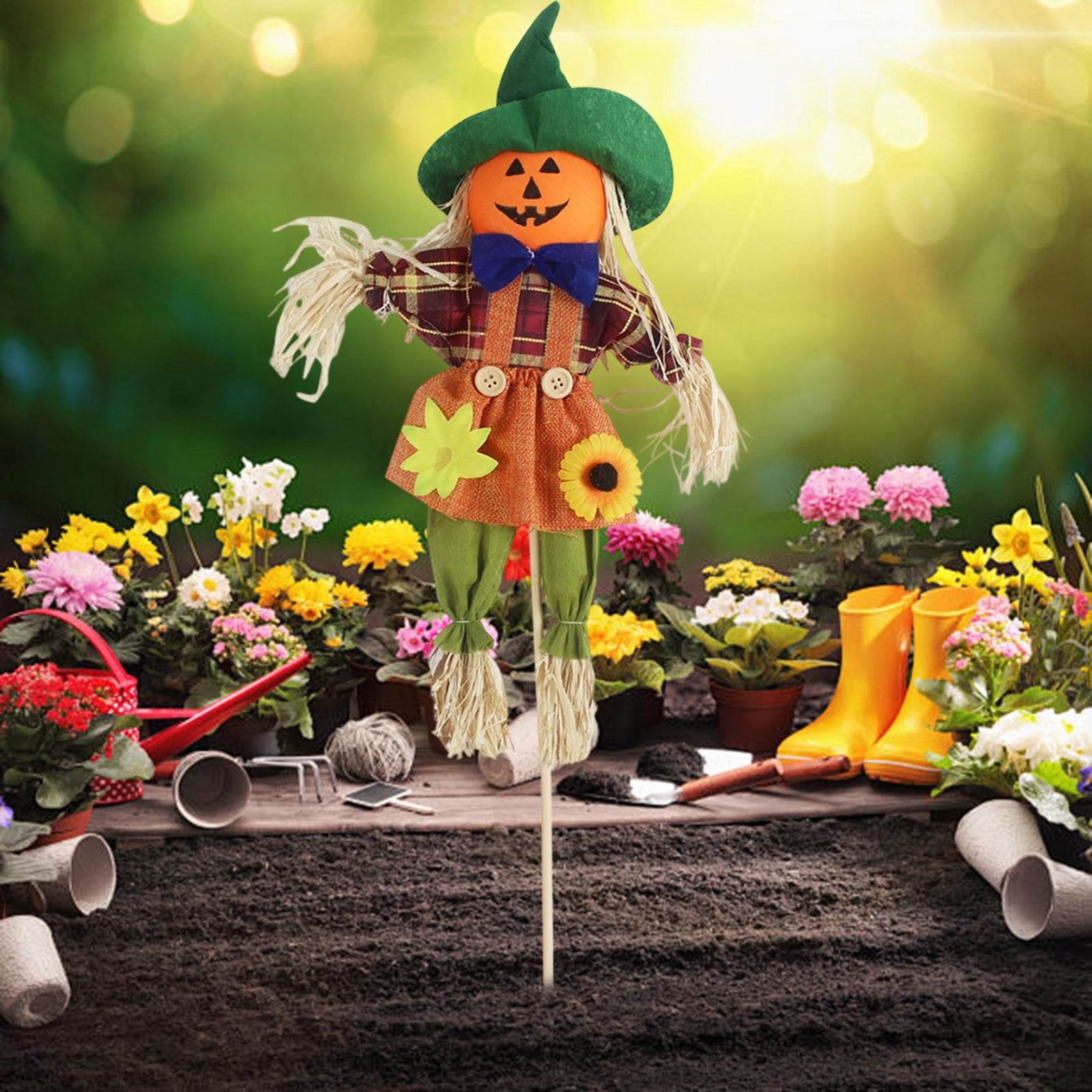 Collections Etc Whimsical Fall Scarecrow Garden Stake