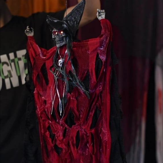 Halloween Decorations Outdoor Scary Garden Ghosts Decor,Halloween Horror Props Haunted House Decoration,Electric Sound Emitting Sound Controlled Skull Ghost Head,Small Hanging Ghost Electric Version