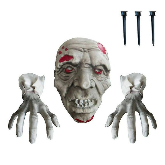 Halloween Decorations Outdoor Scary Skeleton Stakes Zombie Face Hand Lawn Stake Outdoor Yard Garden Decoration
