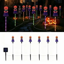 Halloween Decorations Outdoor Solar Pumpkin Witch Garden Stake Lights,Solar Halloween Lights Waterproof for Outside Home Patio Yard Pathway Grave Lawn Porch Party Decor