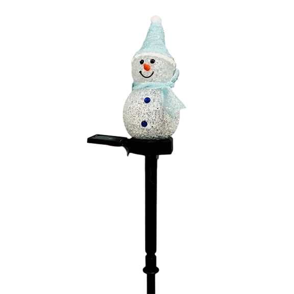 Halloween Decorations Outdoor Solar Stake Lights Resin Pumpkin Snowman Garden Lamp Solar Powered LED Lawn Landscape Decorative Light for Christmas Holiday Decor 44*10cm,1PC