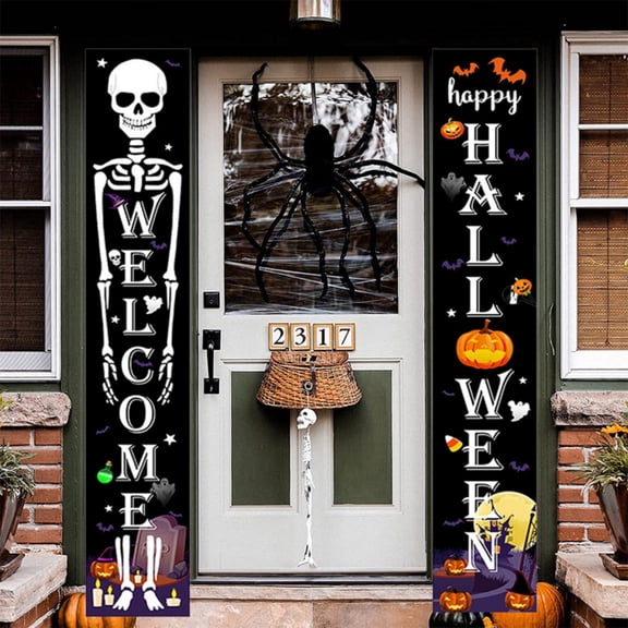 Halloween Decorations Outdoor Trick or Treat Halloween Porch Sign Banners Witch Decor