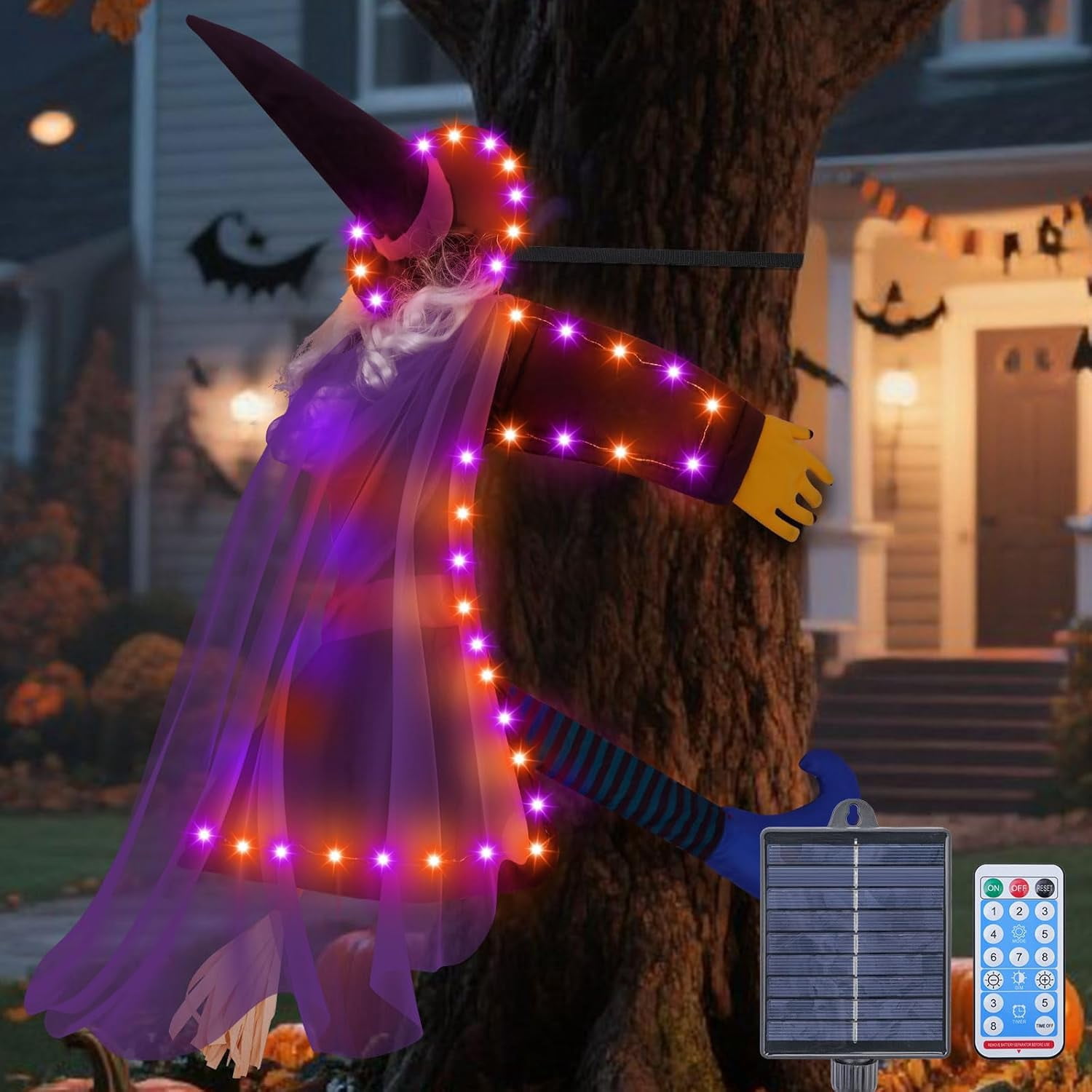 Halloween Decorations Outdoor Witches, 43" Flying Witch Crashing into