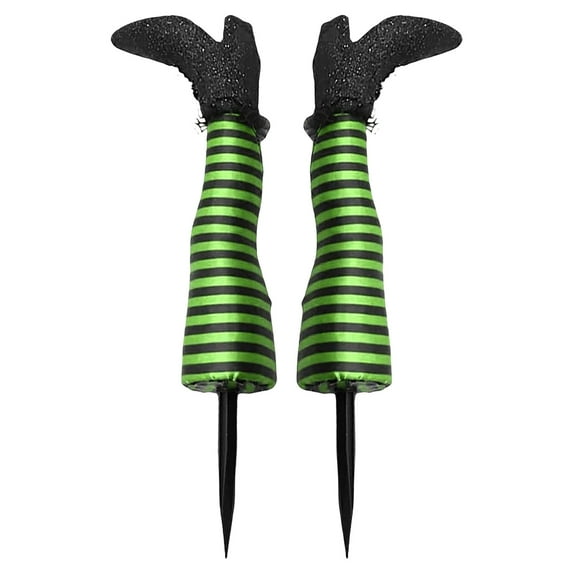 Halloween Decorations, Outdoor Yard Stakes, Realistic Witch Leg Halloween Garden Decor, Waterproof Foam and Polyester Material, 17 Inch Durable Spooky Holiday Props, Easy to Install