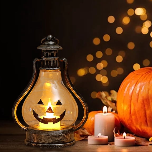 Halloween Decorations Portable Lantern, Usupdd LED Horror Arrangement Props for Children, 6.9x10.8x15cm Plastic Night Light for Room Dining Table Living Room