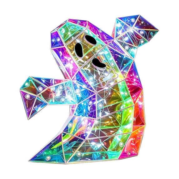 Halloween Decorations Prismatic Iridescent Spooky Ghost LED Ghost Light for Living Room, Garden, Kitchen Decor