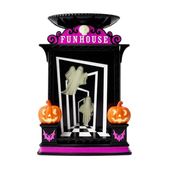 Halloween Decorations, Pumpkin Candle Holder, Spooky Funhouse Styling, Glow-in-the-dark Ghost Details, Resin Made Wax Warmer, For Holiday Party Tables, Fireplace Mantels, Indoor Shelf Home Decoration