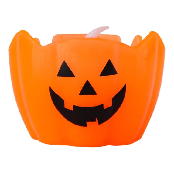 Halloween Decorations Pumpkin Candle Light Decoration Prop, Flameless Pumpkin Candle Decor for Halloween Parties, Festive Fall Decorations for Home, Easy to Place Anywhere