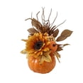 thumbnail image 1 of Halloween Decorations Pumpkin Maple Leaf Sunflower Ornament,Autumn Harvest Desktop Decor,Fall Festival Table Display Accent For Home Office Kitchen Shelf Mantel,Holiday Seasonal Ornament, 1 of 6