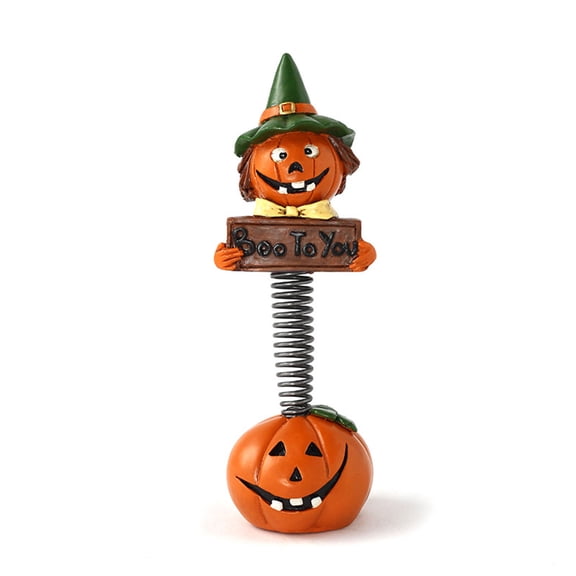 Halloween Decorations Pumpkin Statue Figurines Decor - Boo To You Pumpkin Man on Rusty Spring Statue Figurines Halloween Pumpkin Collectible Figurine Statue Decor for Home Garden Party Yard Lawn