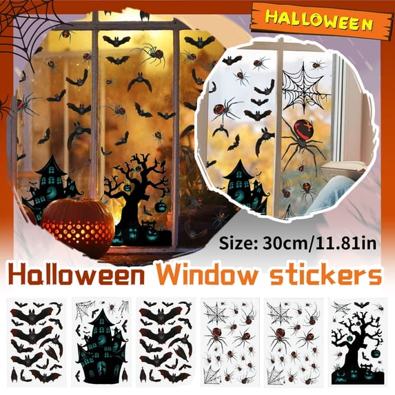 Halloween Decorations - Reusable Window Clings for Halloween Party Decorations Indoor Outdoor Pumpkin Ghost Window Decor Stickers for Office Party Favors Supplies Crafts