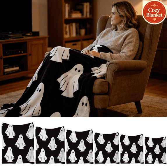 Halloween Decorations Savings, Halloween Flannel Throw Blanket, 39.37x51.18in, Soft Festive Printed Decorative Blanket Indoor Home Decor for Halloween Thanksgiving Autumn Harvest Holiday