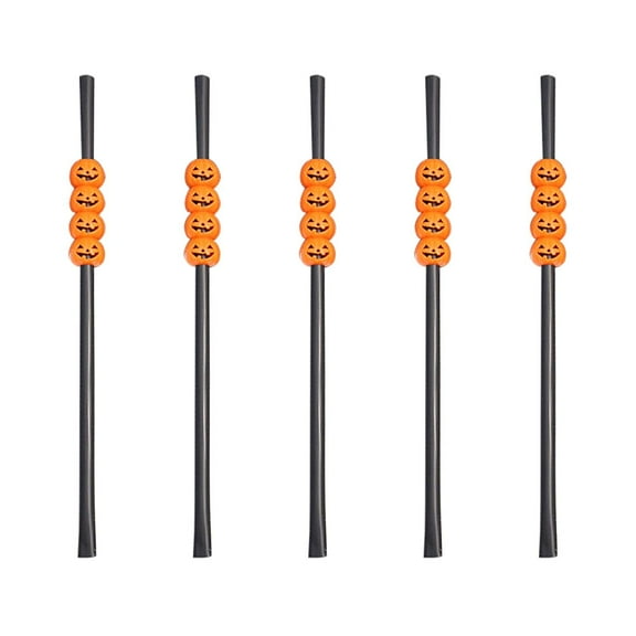 JOGZMZ 10pcs Halloween Straws Bar KTV Restaurant Party Halloween Decoration Pumpkin Skull Straws Halloween Straws