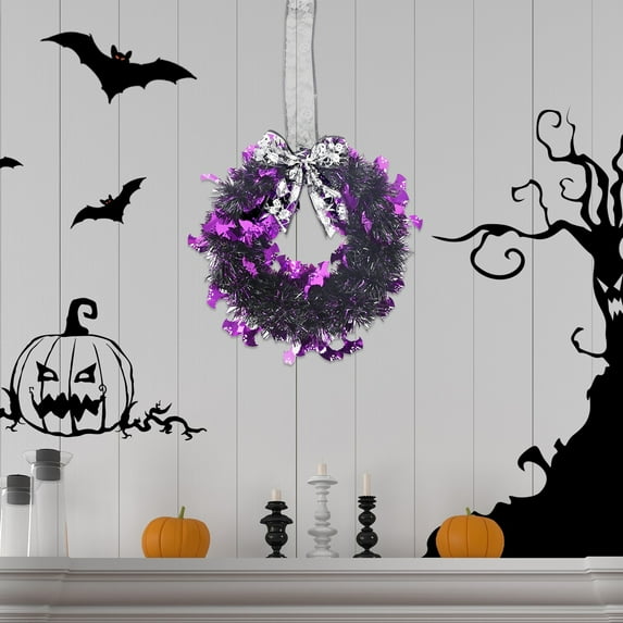 Halloween Decorations Halloween Wreath for Front Door Halloween Outdoor Decor Wreath Ornaments for Centerpiece Indoor Party Holiday Wall Home Decor