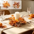 thumbnail image 1 of Halloween Decorations Savings, Tarmeek Halloween Candle Wreath with Maple Leaf Rose Decorative Ring, 28x7.5cm Multicolor Plastic Table Centerpiece Party Ornament for Festive Decor, 1 of 7