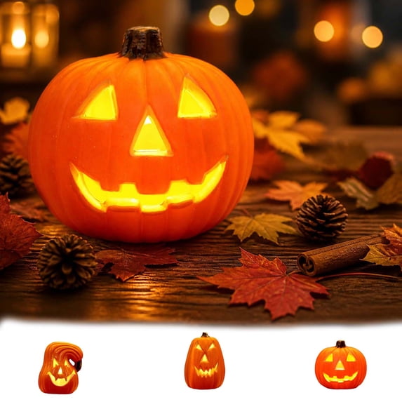 Halloween Decorations Savings, Tarmeek Halloween Pumpkin Lantern Blow Molded LED Pumpkin Jack O Lantern Glowing Decor for Festive Colored Home Decor Use Durable Standard Size