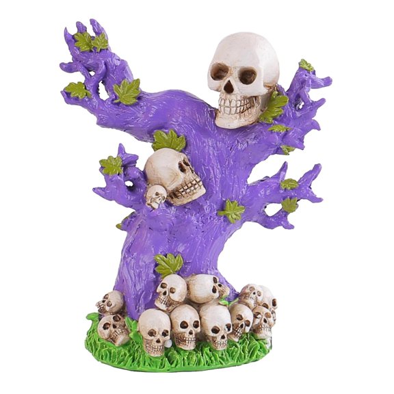 Halloween Decorations Scary Purple Ghost Desktop Skull Hanger Resin Statues Ornaments Decor for Indoor Outdoor Halloween Party Photo Props