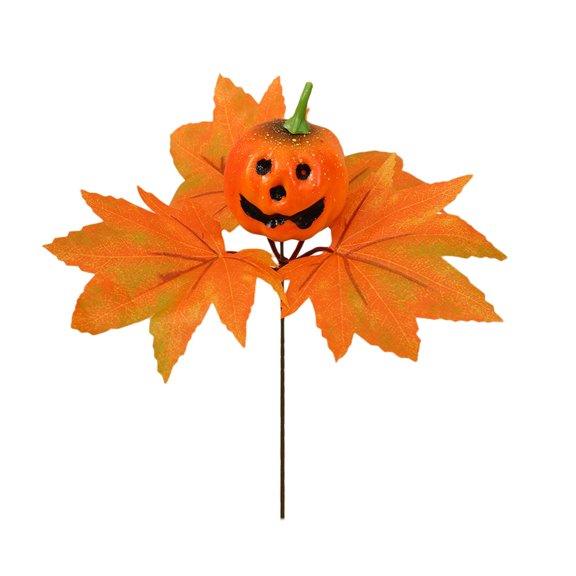 Halloween Decorations Set Pumpkin Autumn Maple Leaf Branch Material Hand Painted for Fall Party Tabletop Mantel